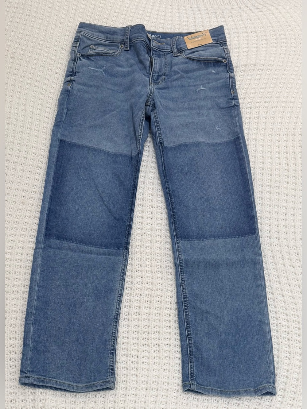 Thereabouts girls straight fit jeans in med shadow patch size 14.